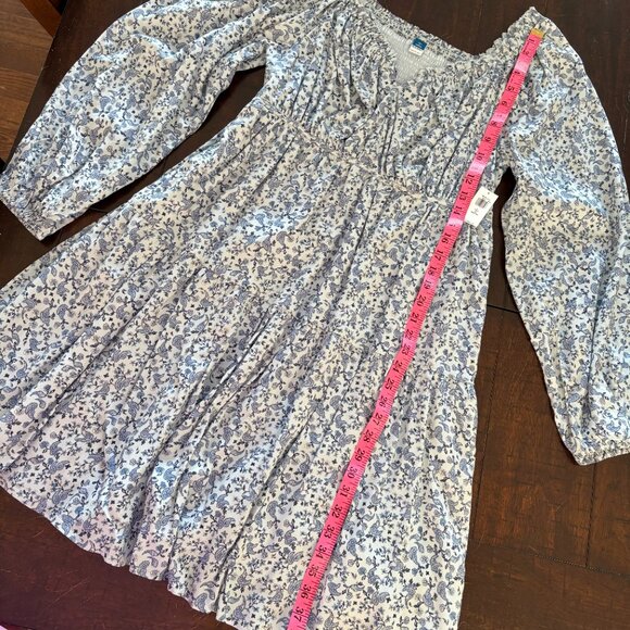 NWT Old Navy Blue Paisley Tiered Mini Dress Sz L tall - Picture 6 of 6